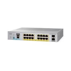 Cisco 16x 10/100/1000 Ethernet PoE+ ports and 120W PoE budget, 2x 1G SFP uplinks